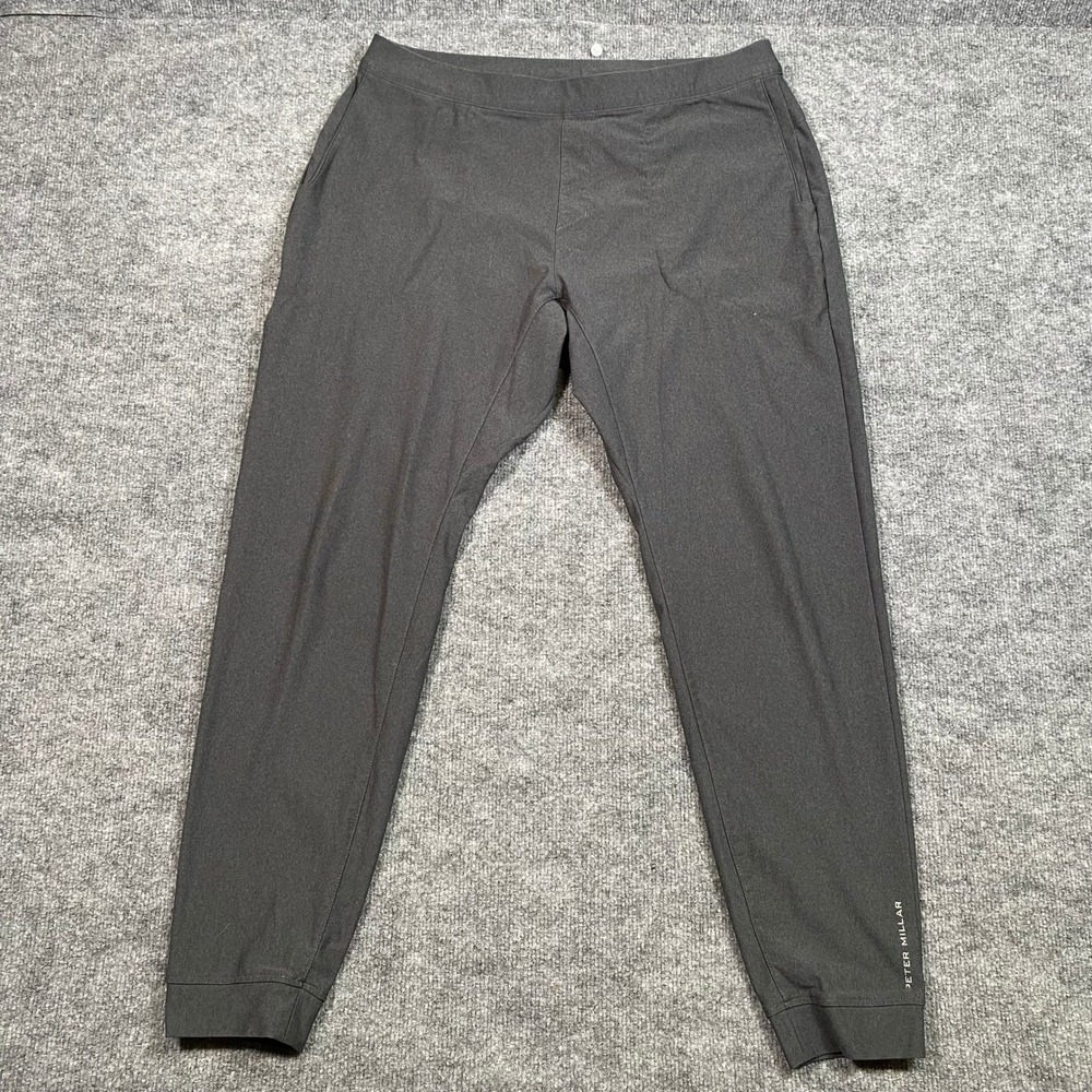 Peter Millar Crown Sport Mens Black Performance Jogger Pants MF22EB30 Large